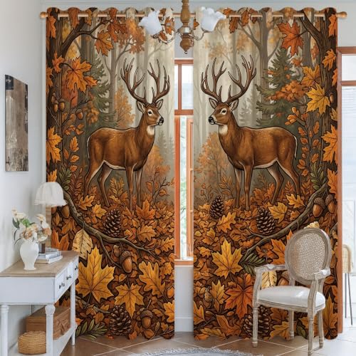 Rideaux occultants orange de style rustique chic aux finitions soignées