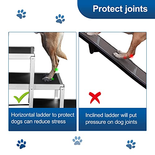 Niubya Folding Car Dog Steps Stairs, Lightweight Aluminum Portable 6 Step Pet Ladder Ramp For Medium And Large Dogs To Get Into Car, Truck, Suv And High Bed, Supports 150-200 Lb #TOP6