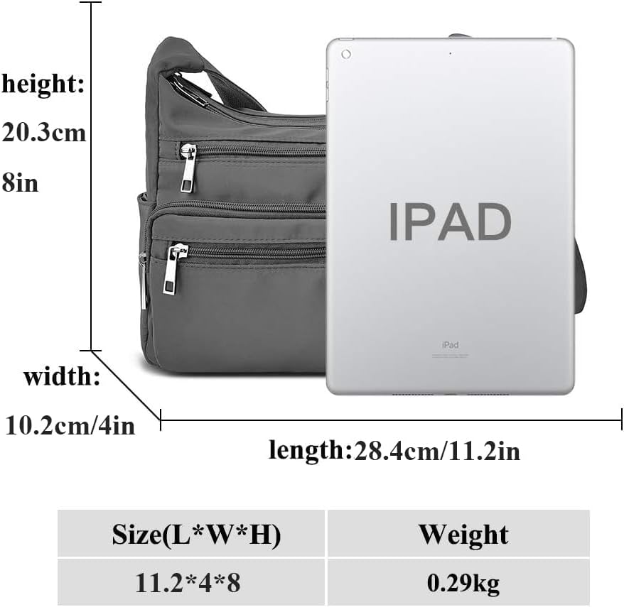 VOLGANIK ROCK RFID Purses for Women Fabric Nylon Multi Pocket Crossbody Bag Ladies Travel Handbag - Image 3