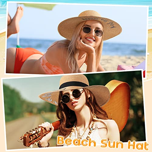 Sureio 6 piezas sombrero de playa para mujer verano miniatura 4