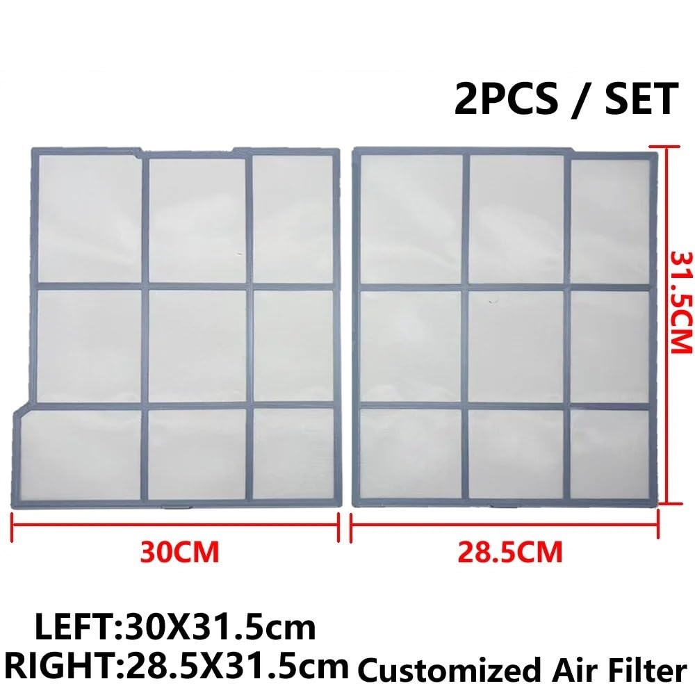 coperchio climatizzazione Dimensioni dello schermo antipolvere dell'aria condizionata: SINISTRA 30X31,5 cm + DESTRA 28,5X31,5 cm 2 pezzi/set filtro del condizionatore d'aria filtro abitacolo