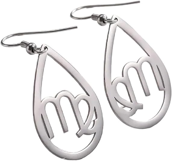 New 2026 Zodiac Sign 12 Constellation Drop Earrings For Women Stainless Steel Aries Virgo Pendant Jewelry Birthday Decoration Luxury With You Accessories Trendy Best Gift