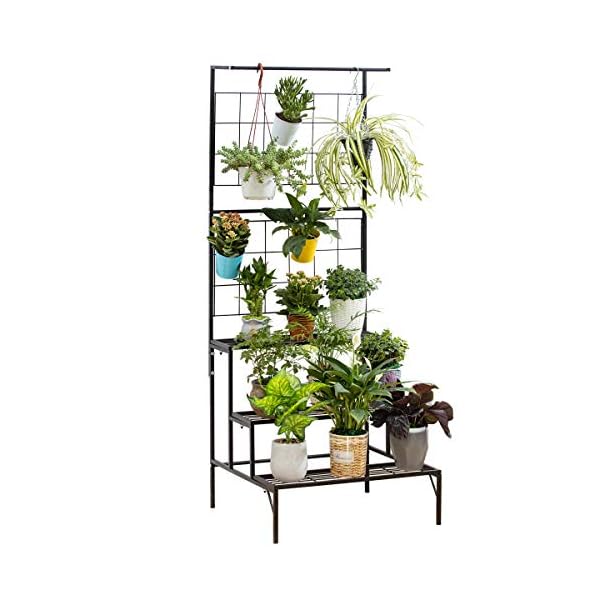 Metal 3-Tier Hanging Plant Stand Planter Shelves Flower Pot Organizer Rack Display Shelving Plants Shelf Unit Holder