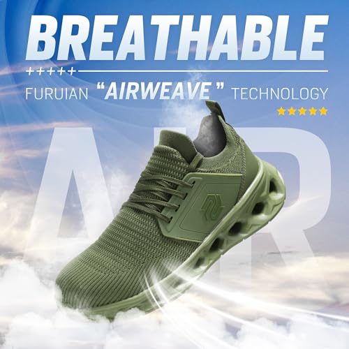 Image of Furuian Steel Toe Shoes for Men Women Slip On Safety Work Shoes Comfortable Lightweight Work Sneakers Industry Safety Sneakers