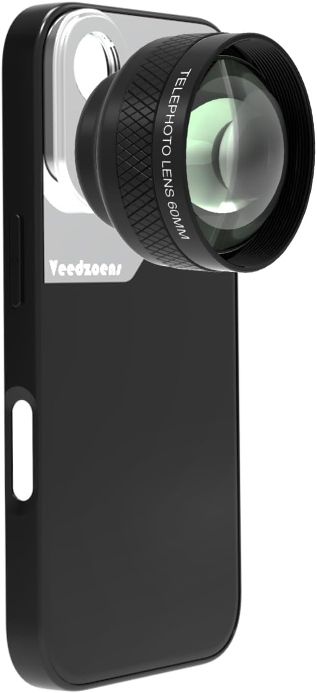 60mm Telephoto Lens with 17mm Thread Lens Phone Case for iPhone 16