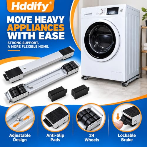 Image of Extendable Roller Base Appliance Washing Machine Dolly Floor Protector