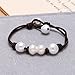 Handwoven Women's Cultured Freshwater Pearls Bracelet with Genuine Leather and White Pearls Bead-8