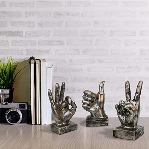 Goyonder Shelf Decor Finger Gesture Desk Statues Hand Sculpture For Home Living Room Cabinet Shelf Figurines Home Decoration #TOP5