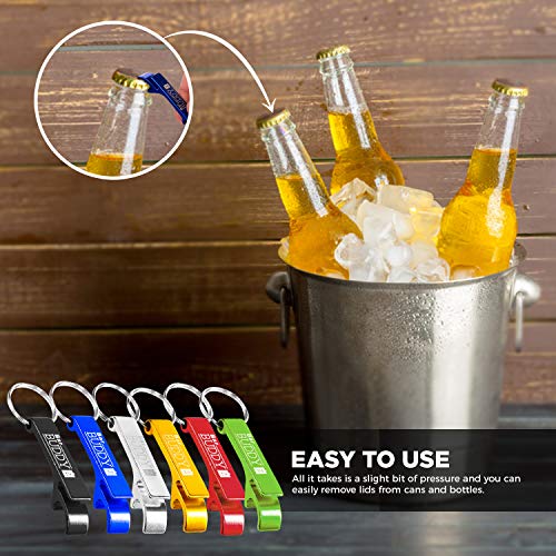 Keychain Bottle Opener - Bartender Bottle Opener - Best Aluminum Bottle / Can Opener - Compact, Versatile & Durable - Vibrant Colors - Premium Keyring Bottle Opener - Ergonomic Design Silver #TOP4