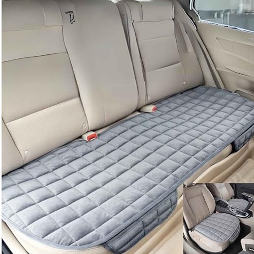 Kit 3 Capas De Assento Para Banco de Carro Almofadado Confortável Em Suede Com Porta Objetos (CINZA)