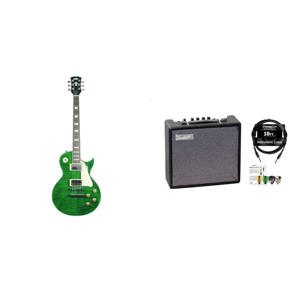 Buy ivy ILS300 EGR Les Paul SolidBody Electric Guitar, Emerald Green