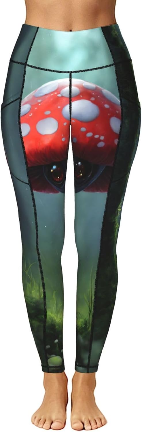 Astronaut and Alien Print Leggings for Women,Workout Sets with Tummy Control,Perfect Gym Clothes for Women