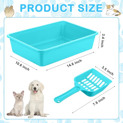 Set 5 piezas bandeja para arena abierta mediana para gatos miniatura 3