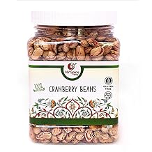 NY Spice Shop Cranberry Dried Beans - 1.5 Pound Dried Borlotti Beans - Romano Beans - All Natural Roman Cranberry Borlotti Beans - Great for Soups & Stews - High in Folate, Fiber, and Protein