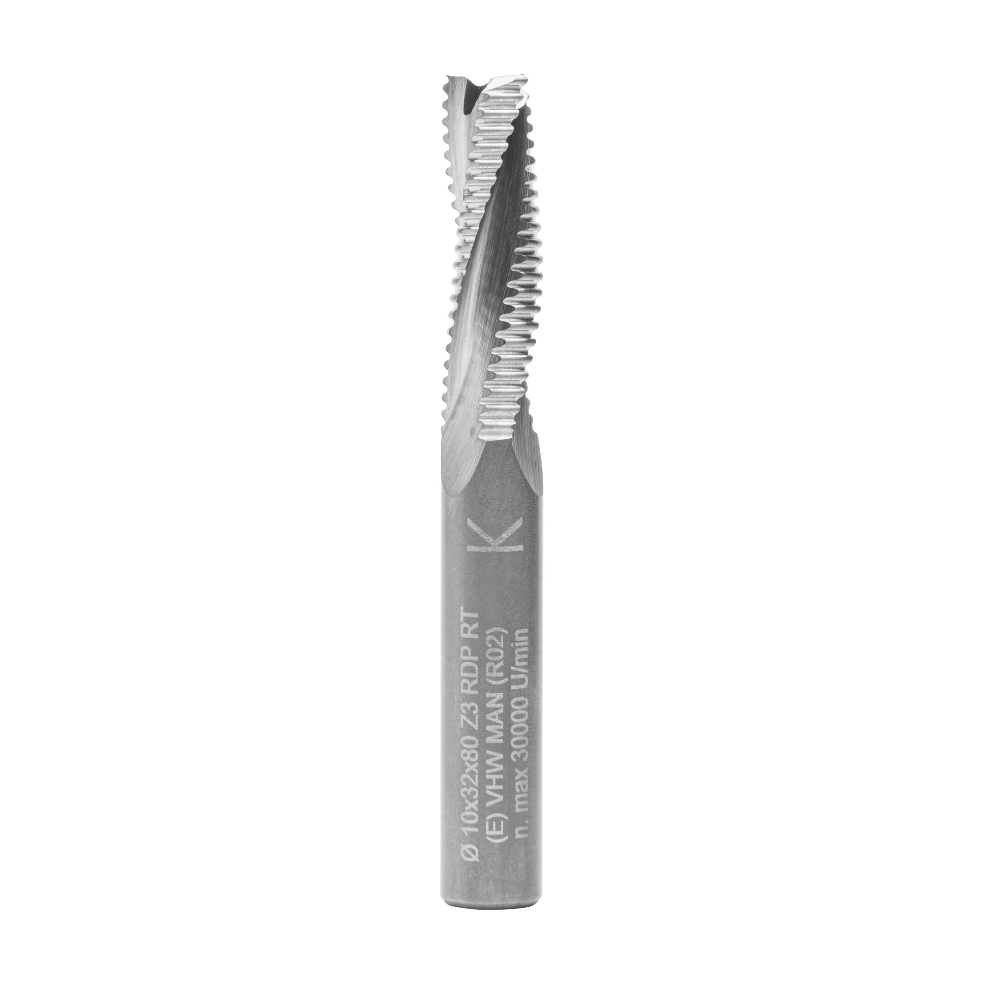 ENT 20701 Fraise brut Carbure monobloc Diamètre (D) 10 mm, NL 32 mm, Z3, GL 80 mm, Droite / positif
