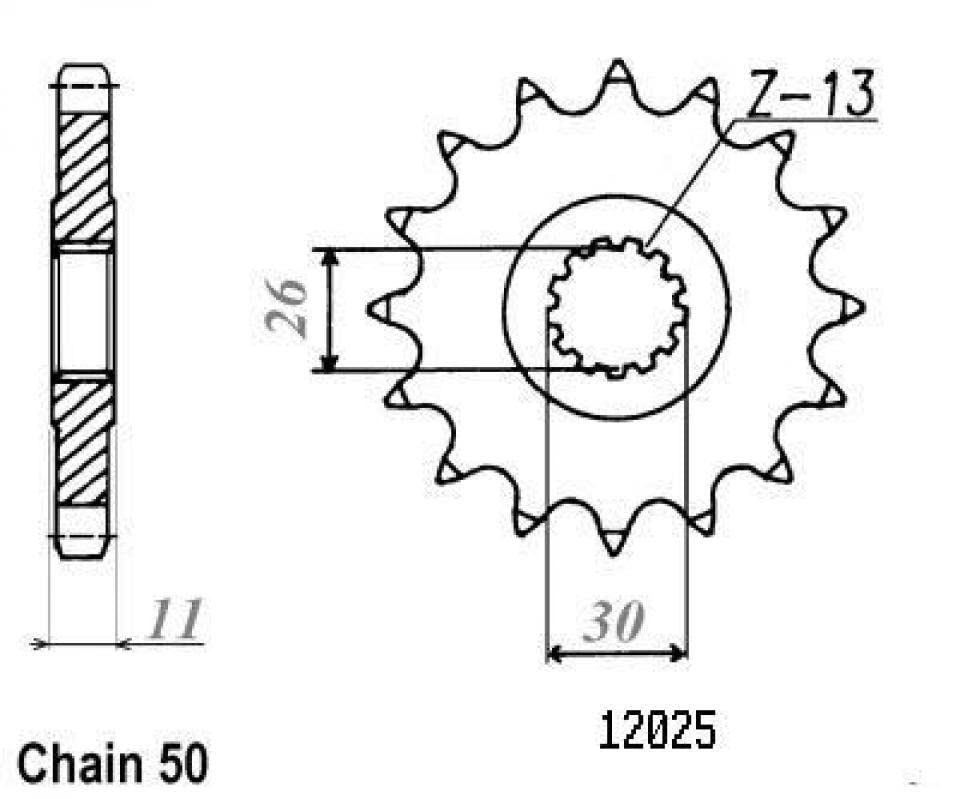 Pignon de sortie de boite Esjot compatible avec Moto Yamaha 1300 Xjr Racer 2015 à 2017 18 dents pas 530