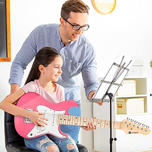 Image of Vangoa 30 Inch Electric Guitar for Beginner Kit with Amp, Bag, Strap, Extra Strings, Capo, Tuner, Picks, Cable (Pink)