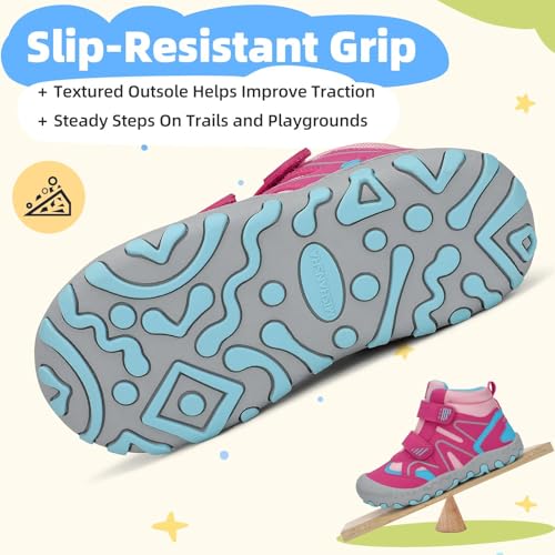 Image of Mishansha Kids Water Resistant Hiking Boots, Boys Girls Anti Collision Anti-Skid Athletic Outdoor Ankle Adventure Trekking Shoes
