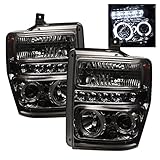 Spyder Auto PRO-YD-FS08-HL-SMC Ford F250/350/450 Super Duty Smoke Halo LED Projector Headlight with Replaceable LEDs
