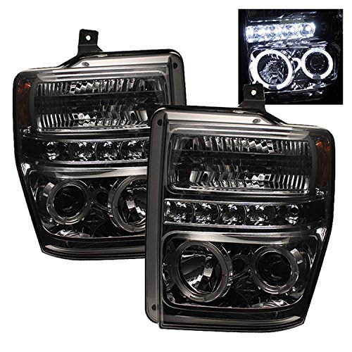Spyder Auto PRO-YD-FS08-HL-SMC Ford F250/350/450 Super Duty Smoke Halo LED Projector Headlight with Replaceable LEDs