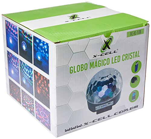 Caixa Acustica Bola Led Giratorio Usb/Sd Bivolt, Flex, XC-XL-10