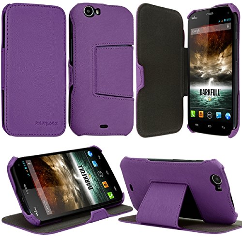 Seluxion - Coque Housse Etui avec Rabat Latéral Fonction Support pour Wiko Darkfull Couleur Violet
