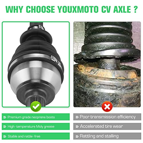 Image of Youxmoto CV Axle Front Left /Right for Polaris RZR XP 1000 2014-2019 & 2023 (Highlifter 2016 Only); RZR XP 4 1000 2014-19 /2022-2023, For 1333123, 1333283, 1333420, 1334308, (Pair) Drive Half Shaft