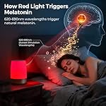 Smart Red Light Therapy Lamp & Sleep Sound Machine for Bedroom with Alarm Clock, Night Light with App Control, 5-Level Red Light (620–690nm), 32 White Noises, Custom Timer, 2600mAh Battery（Large） - Image 2