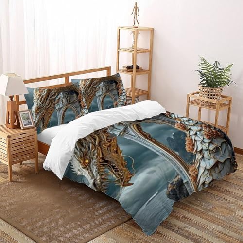 Housse de couette microfibre 260x220 cm Animaux Land lit Super King imprimé 3D