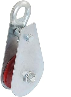 Aexit 0.3 Ton Material Handling Swivel Single Lifting Sheave Block Rope Pulley Silver Snatch Blocks Tone Red