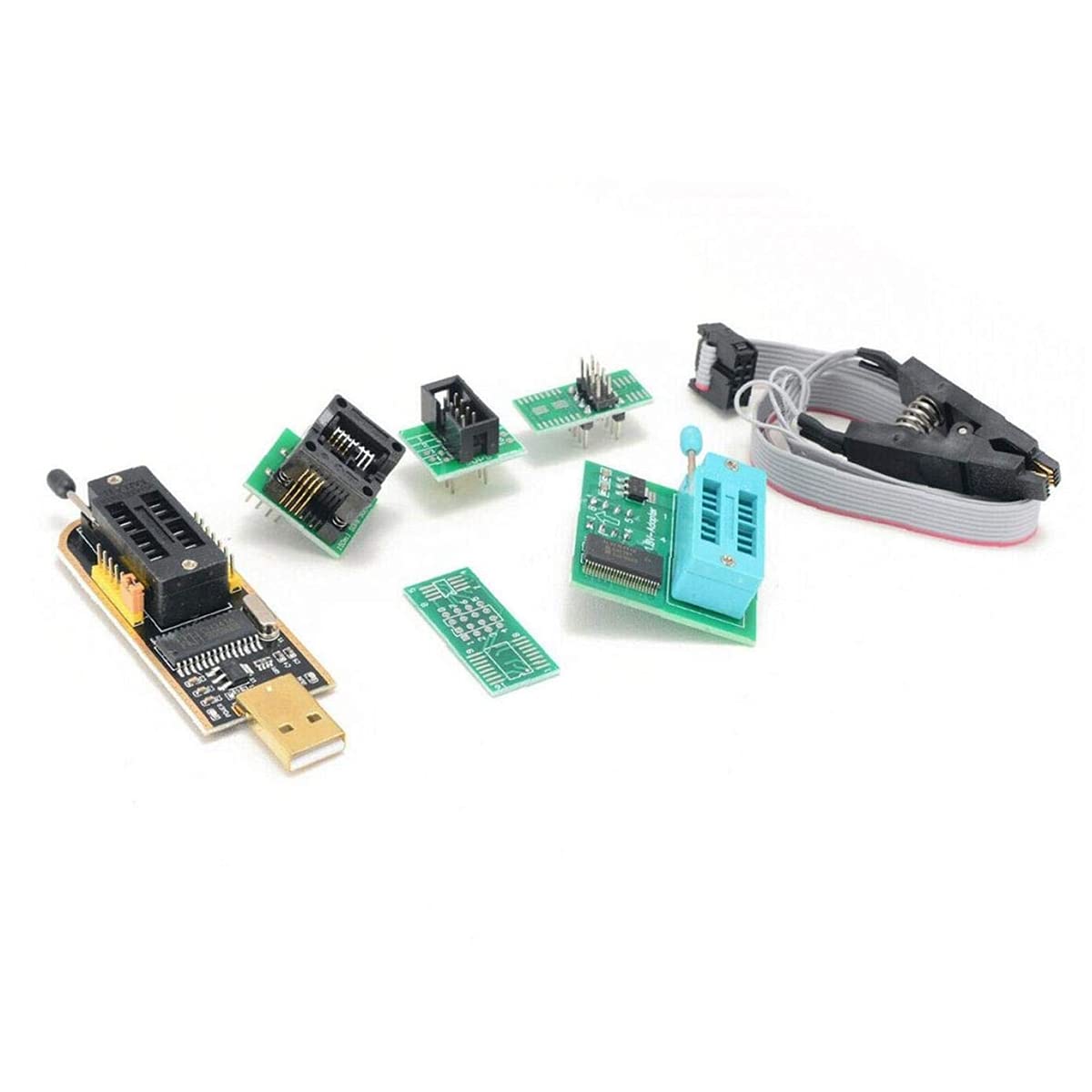 Ch341A Bios USB Programmeur Sop8 Dip8 1.8V Prise de Conversion 8 Broches de Clips D'Essai pour ou Carte MèRe