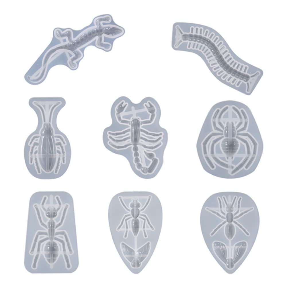 Knadgbft Insect Fondant Moulds, Bug Cake Decoration Silicone Moulds Gecko//Spider//Ant/Insect Epoxy Moulds