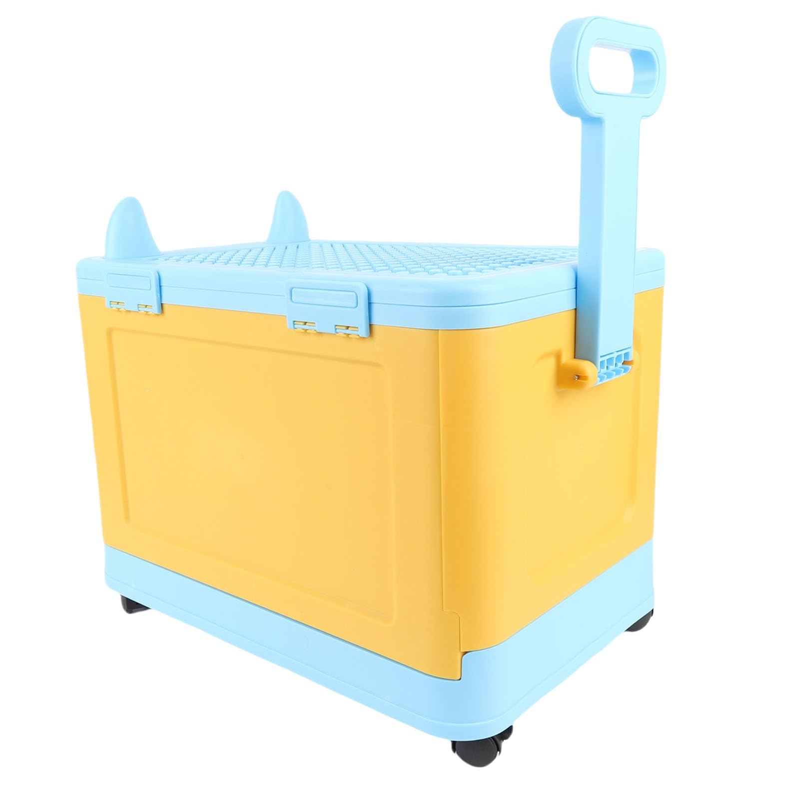 Fabater Divertido Organizador de Almacenamiento de Juguetes con Ruedas, Baúl de Juguetes Duradero para, Caja de Almacenamiento de para Habitación de Niños (Azul Amarillo)