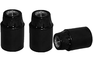 TWDRTDD Black Keyless Phenolic Candelabra Base Lamp Holder Light Socket (3-Pack) E12 Socket Base
