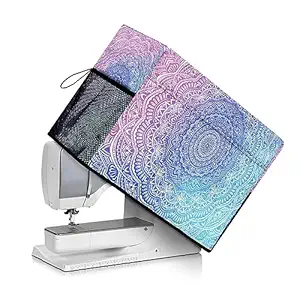 Mintulipy Sewing Machine Cover Dust Cover with Pockets Fully-Padded Interior Bohemian Mandala Sewing Machine Cover Pattern Machine Washable Fabric