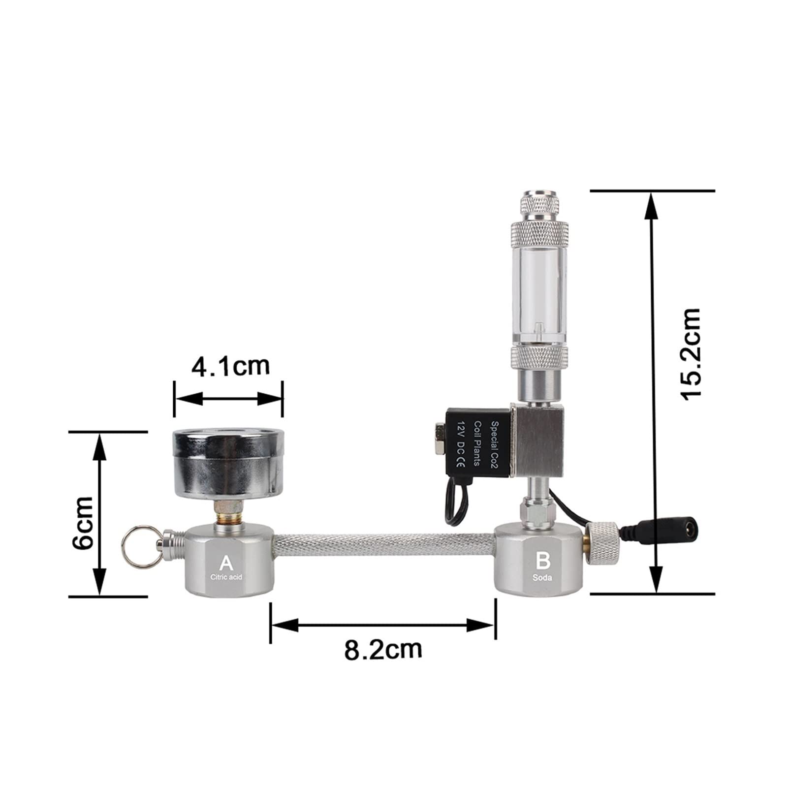 Jauge de régulateur de CO2 Accessoires d'aquarium de comptoir à bulles DIY for aquarium de croissance des plantes aquatiques CO2 Kit système de générateur avec soupape d'électrovanne pour la bière pre