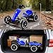 AWUCRSI 12V Electric Go Kart for Kids, Foldable Ride On Toy with Dual Motor, EVA Tires, Adjustable Seat, Bluetooth Music & Colorful LED Lights, Ages 3+ Beginner-Friendly (Blue)