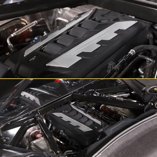 Image of CHEAYAR Engine Bay Panel Cover Compatible with Chevrolet Corvette C8 2020-2023, Engine Shroud Cover Panel Trims, C8 Accessories 2PCS (Engine Compartment Cover-Silver)