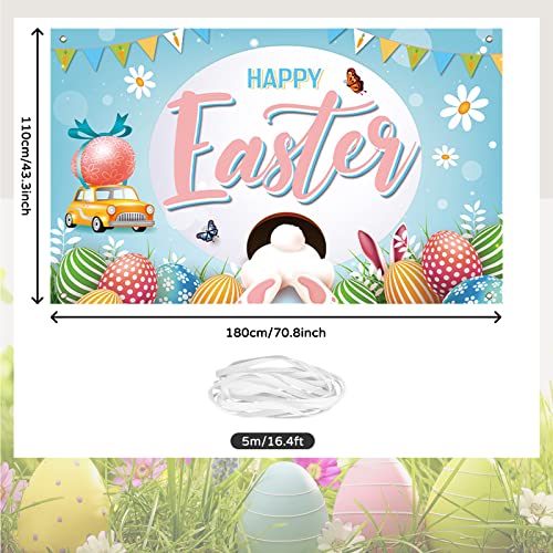 Koliphy Easter Backdrop Banner, Blue, 180 x 110 cm, Easter Decorations, Banner - Image 2