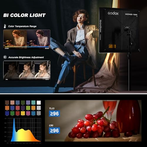 Ficha técnica Godox Knowled F400Bi Panel de luz LED de vídeo con rejilla de panal de abeja plegable impermeable flexible LED DMX CRMX 2.4G App Control para películas emisión producción de vídeo y fotografía - Fernando Cortés