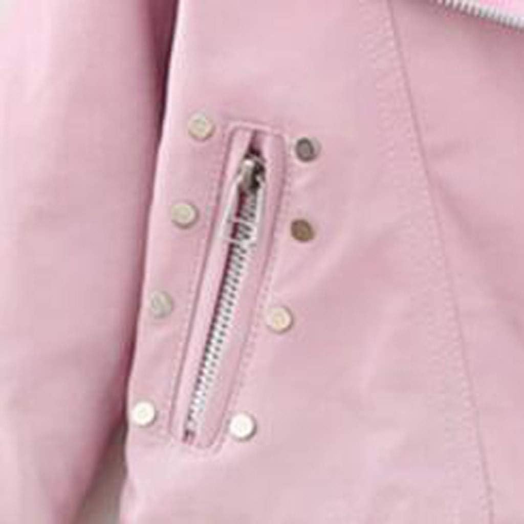 Toddler Baby Girls Boys Long Sleeve Solid Outwear Leather Coat Jacket Clothes Big Jacket for Girl (Pink, 2-3 Years)