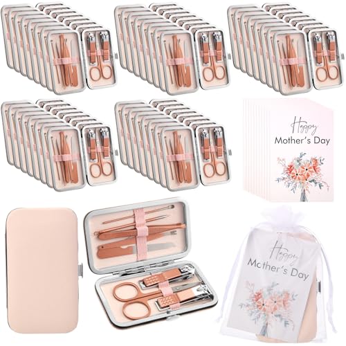 Lasnten 30 Sets Manicure Kit Nail Set Mothers Day Gifts Bulk Nail Clippers and Beauty Tools Portable Set Stainless Steel Manicure Beauty Pedicure Tool Kit for Womens Day