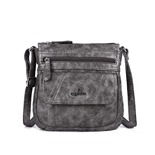 Image of Angelkiss Small Womens Crossbody Bag Leather Shoulder Purse for Women Hobo Bag with Adjustable Shoulder Strap