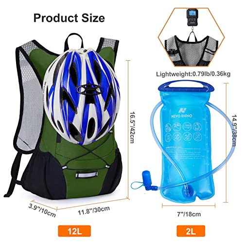 Image of Lightweight Hydration Backpack, Running Backpack with 2L Water Bladder, Hydro Water Daypack for Cycling Hiking Rave for Men Women