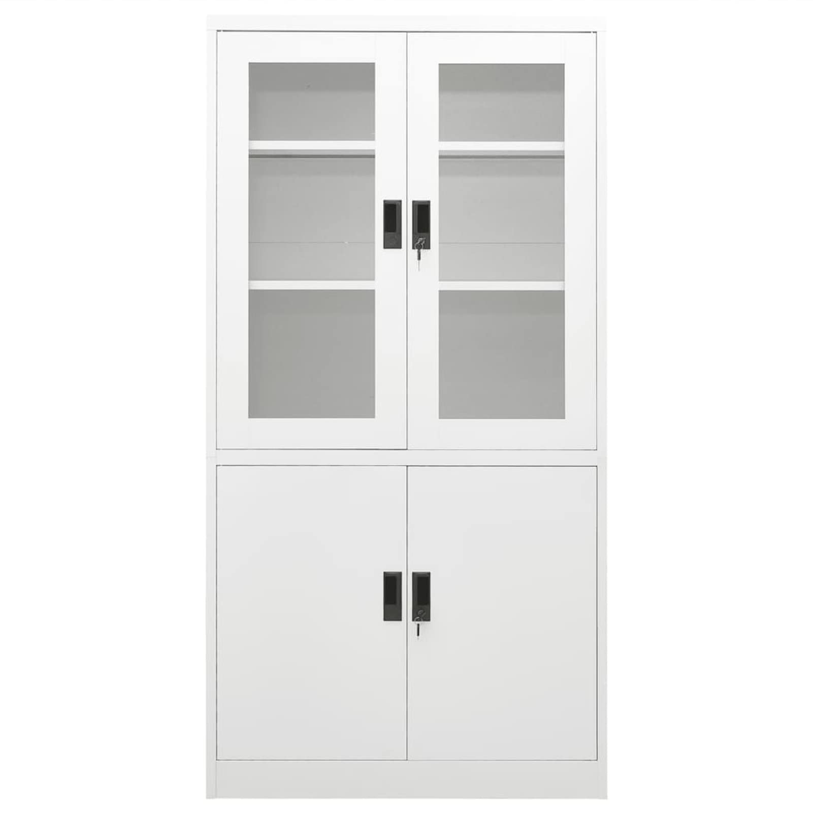 Tidyard Armadietto per ufficio armadio vetrina mobile archivio archivio documenti organizer in acciaio bianco 90 x 40 x 180 cm
