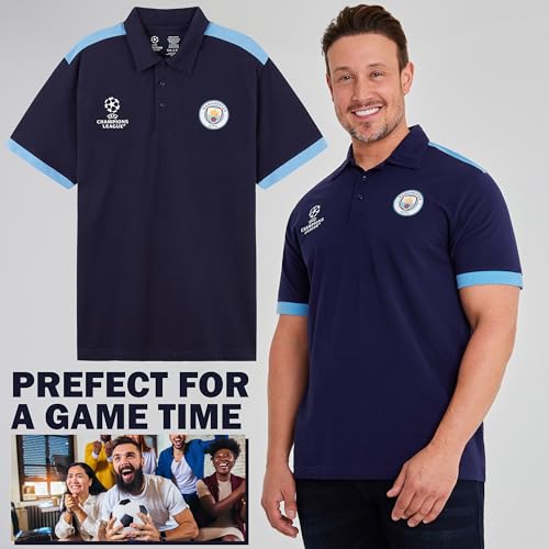 Manchester City F.C. Polo para Hombre, Manga Corta con Cuello y Botones miniatura 2