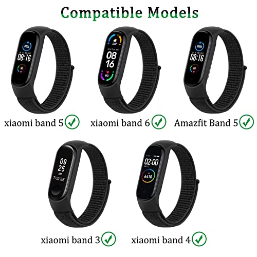 AK 2 Pezzi Cinturini per Xiaomi Mi Band 6/ 5/ 4/ 3/Amazfit Band 5, in Nylon, Sportivo