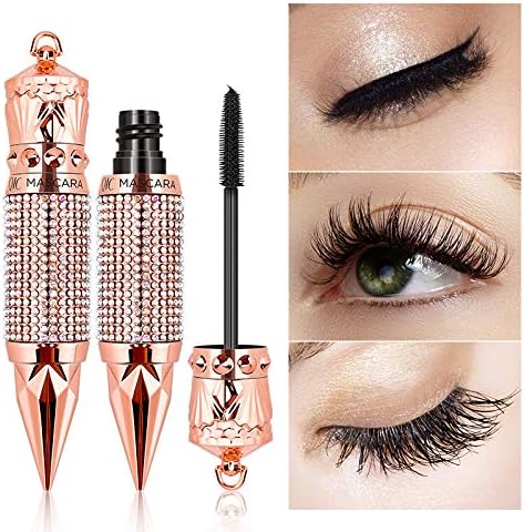 4D Silk Fiber Lash Mascara ,Thicker and Longer, Voluminous Eyelashes,Natural Waterproof Smudge-Proof, No Clumping, No Smudging,Adds Length, Depth and Glamour Effortlessly(Black)