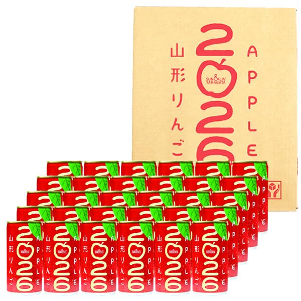 Amazon.co.jp: サン＆リブ 山形代表 山形りんご 2026 (1箱 190ml×30缶