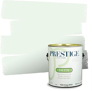 PRESTIGE Interior Paint and Primer in One, Spruce White, Satin, 1 Gallon